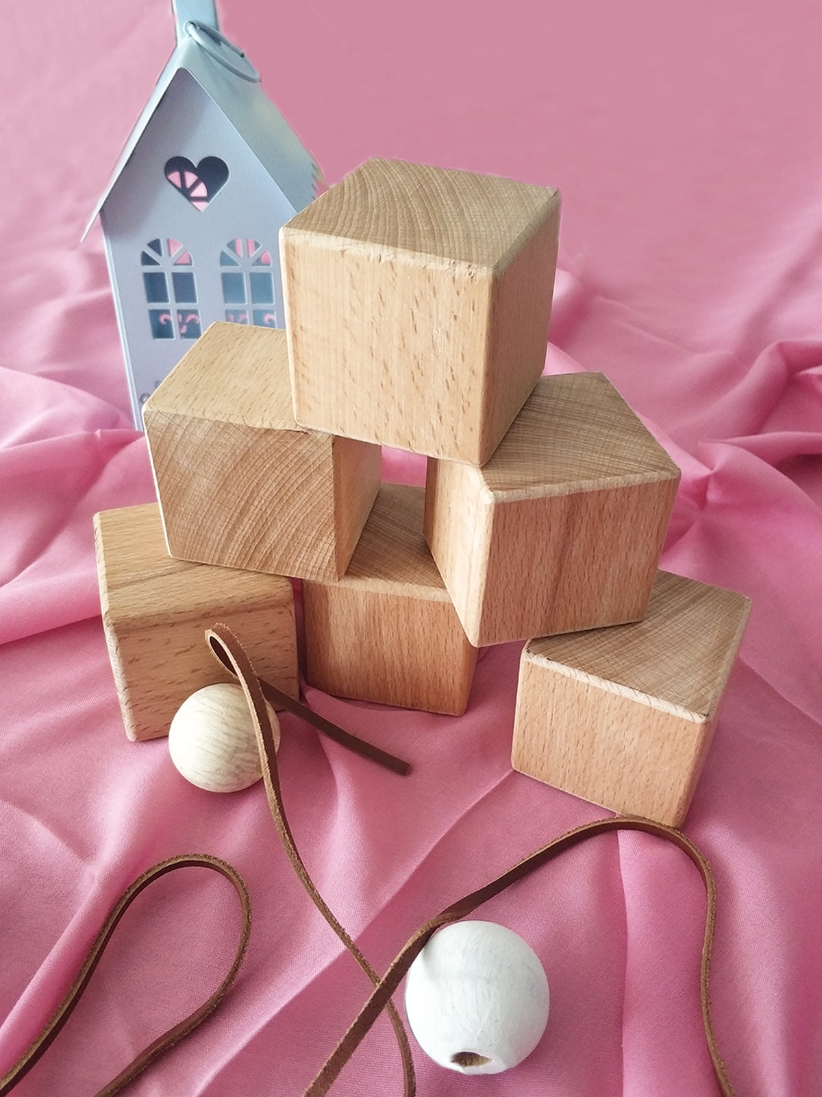 Ahşap Küp Bloklar 5x5x5 Cm Oyun Dekor Istifleme Küpleri Ahşap Oyuncak