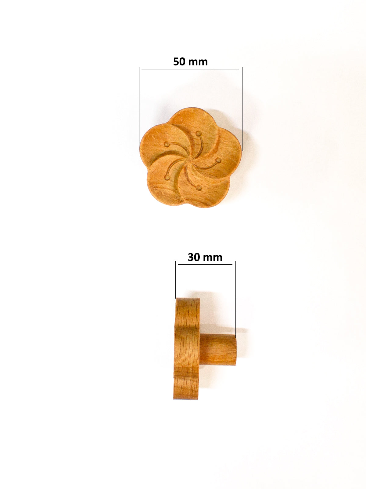3D Oyma Ahşap Çiçek Kulp Lüks Ahşap Mobilya Kulpu Dolap Çekmece Düğme Kulp