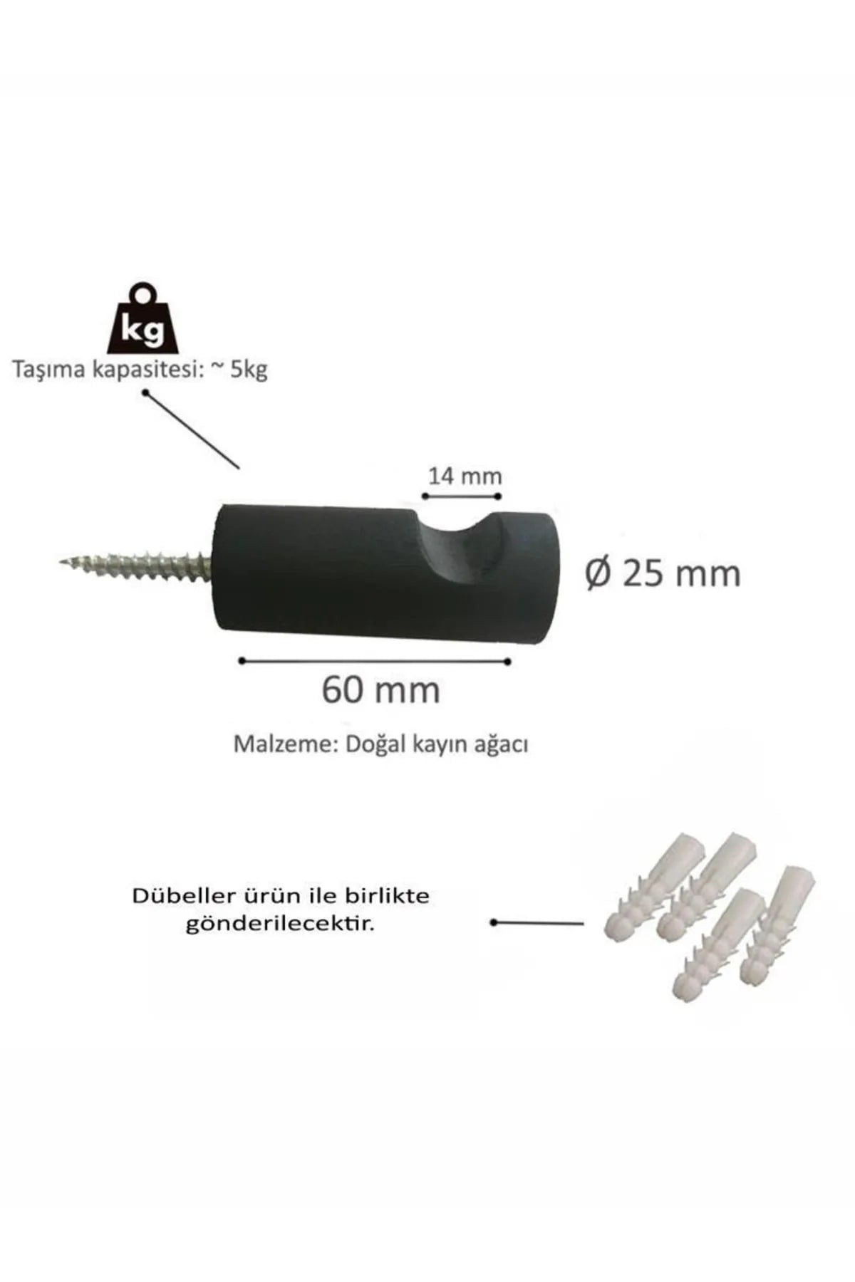 Ahşap Modern Duvar & Banyo Askılık Dekoratif Askı