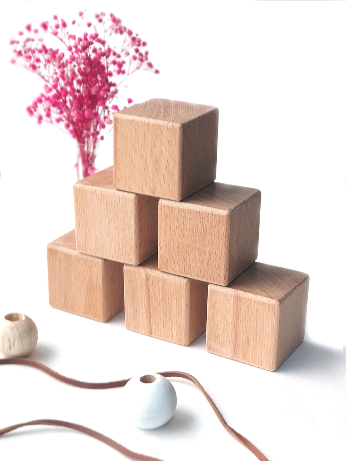 Ahşap Küp Bloklar 5x5x5 Cm Oyun Dekor Istifleme Küpleri Ahşap Oyuncak