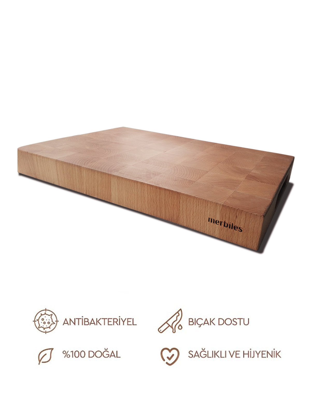 Ahşap Büyük Boy Endgrain Şef Kesme Tahtası Kayın Ağacı 40x30x4 Cm End Grain Doğrama Ve Kesim Panosu