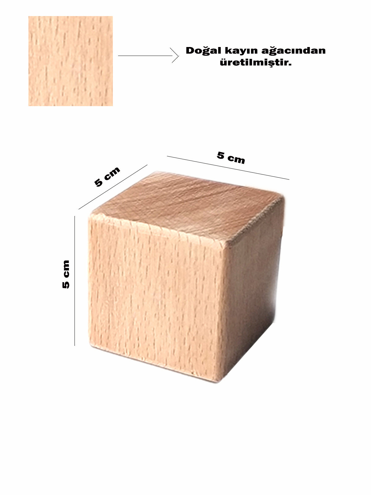 Ahşap Küp Bloklar 5x5x5 Cm Oyun Dekor Istifleme Küpleri Ahşap Oyuncak