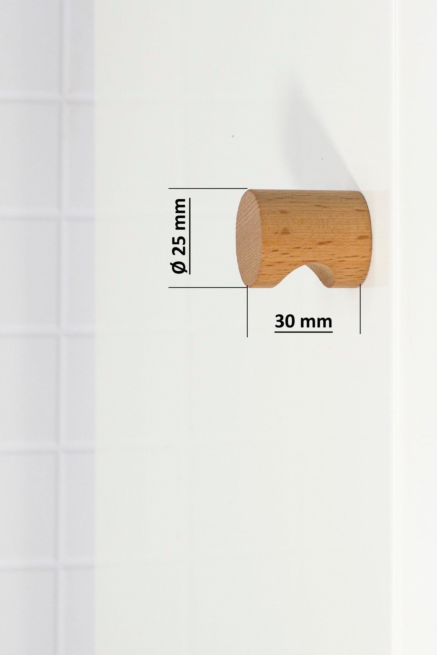 Notched Ahşap Düğme Kulp Modern Çekmece Dolap Kulpu Tek Delikli Iskandinav Tasarım