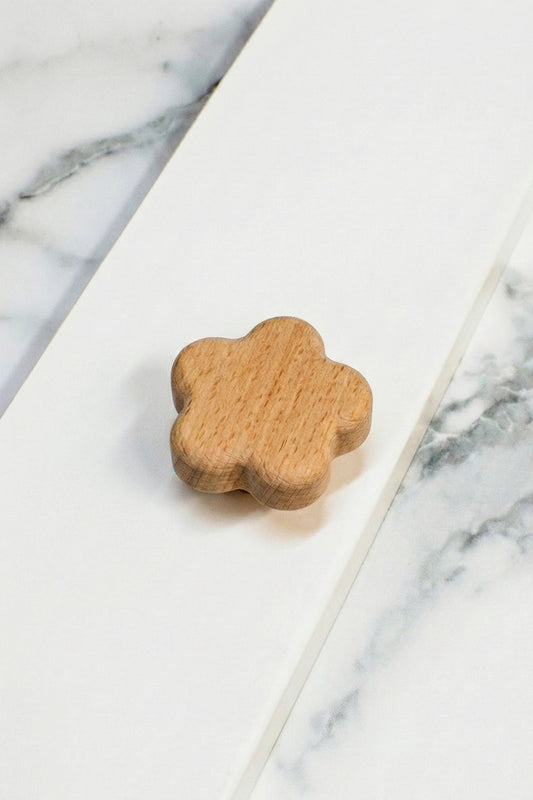 Çiçek Şekilli Ahşap Kulp Çocuk Bebek Odası Mobilya Kulpu Dolap Çekmece Düğme Kulp