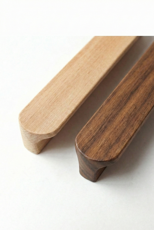 Curved Ahşap Kulp Çekmece Kulpu Modern Dolap Kolu Mobilya Kulp
