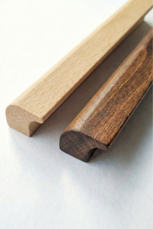 Oval Ahşap Kulp Çekmece Kulpu Modern Dolap Kolu Mobilya Kulp