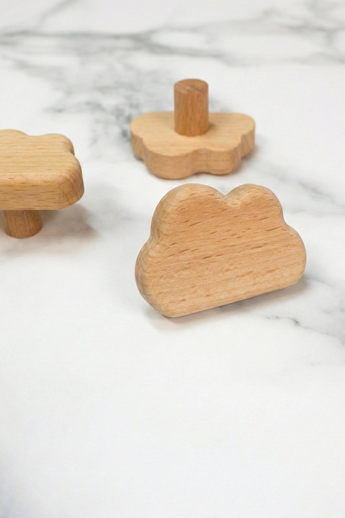 Bulut Şekilli Ahşap Kulp Çocuk Bebek Odası Mobilya Kulpu Dolap Çekmece Düğme Kulp