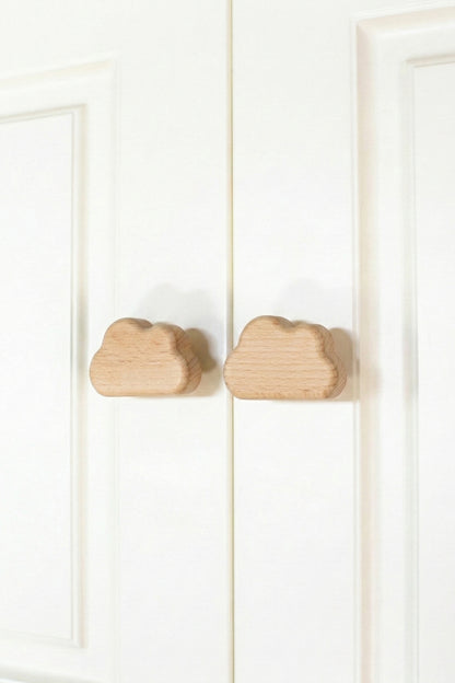 Bulut Şekilli Ahşap Kulp Çocuk Bebek Odası Mobilya Kulpu Dolap Çekmece Düğme Kulp