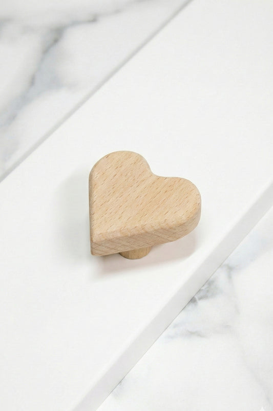 Kalp Şekilli Ahşap Kulp Çocuk Bebek Odası Mobilya Kulpu Dolap Çekmece Kulpu Düğme Kulp