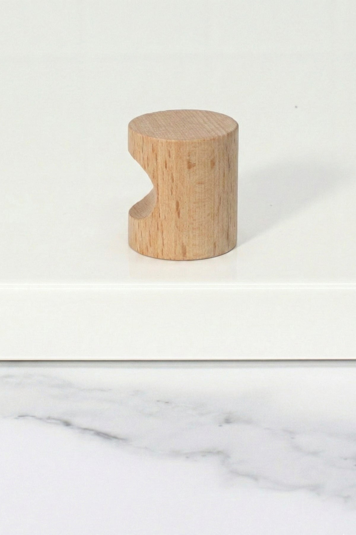 Notched Ahşap Düğme Kulp Modern Çekmece Dolap Kulpu Tek Delikli Iskandinav Tasarım