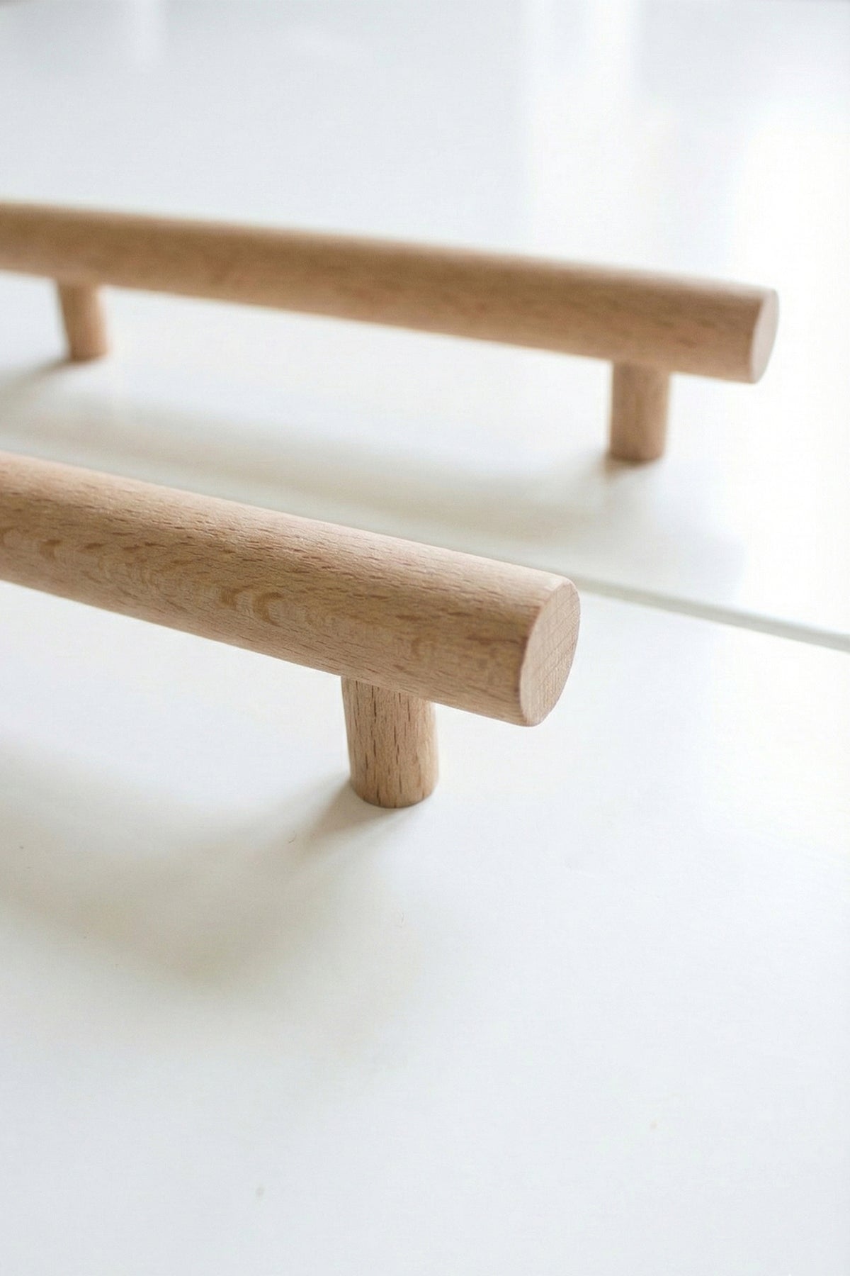 Roll Ahşap Kulp Çekmece Kulpu Modern Dolap Kolu Mobilya Kulp