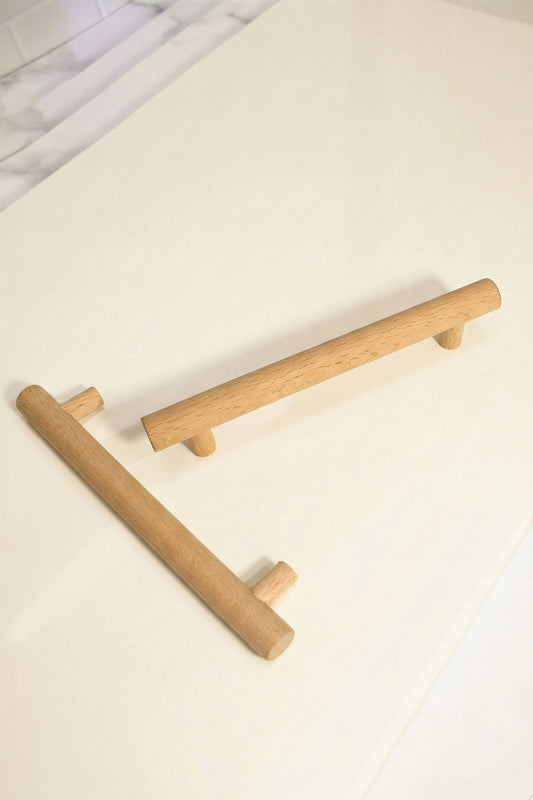 Roll Ahşap Kulp Çekmece Kulpu Modern Dolap Kolu Mobilya Kulp