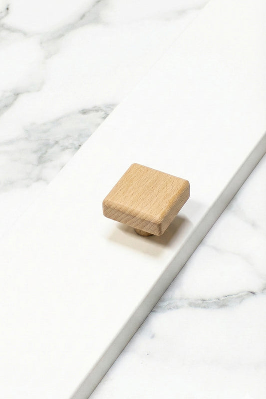 Kare Şekilli Ahşap Kulp Çocuk Bebek Odası Mobilya Kulpu Dolap Çekmece Düğme Kulp