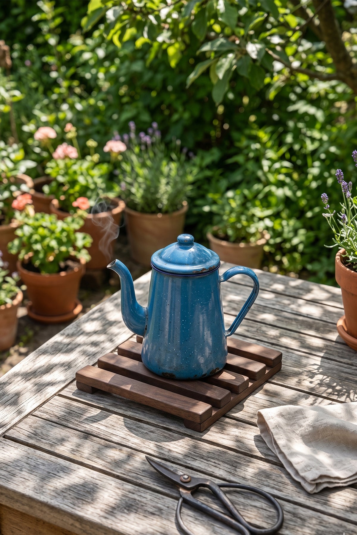 Grid Masif Ahşap Nihale Kare Tencere Altlığı Demlik Altlığı Ceviz
